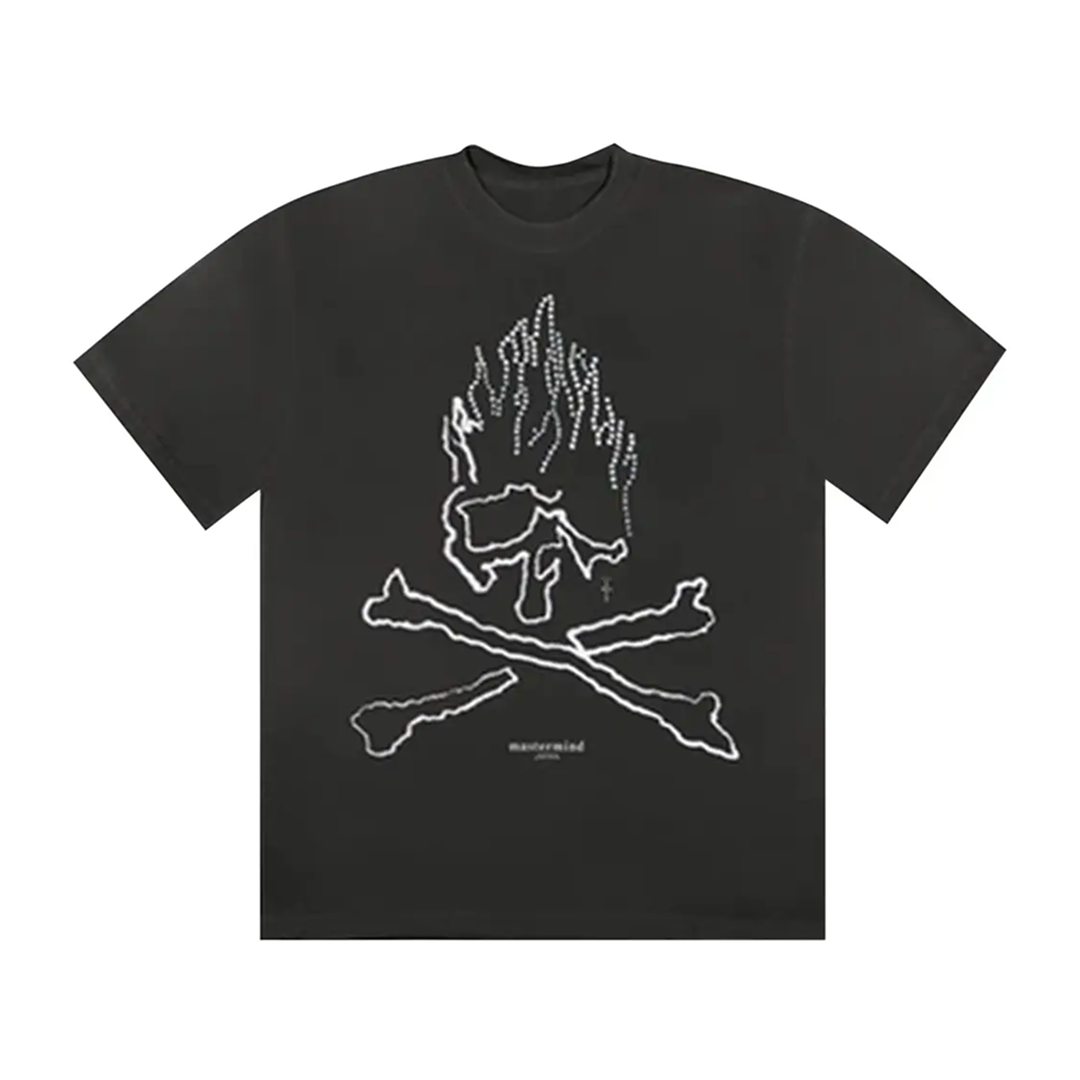 Cactus Jack by Travis Scott x Mastermind Skull Rhinestone Tee 'Black'
