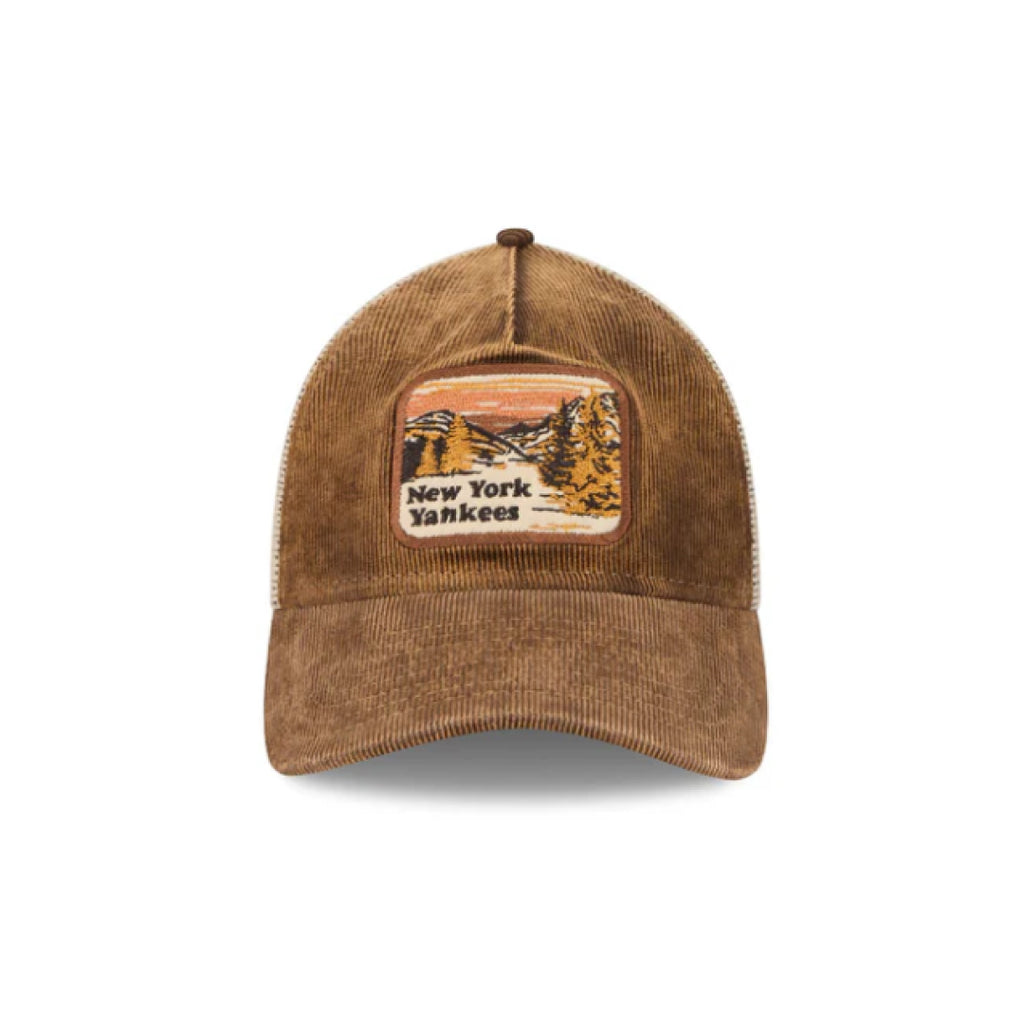 New York Yankees Vintage Landscape Brown 9TWENTY A-Frame Trucker Cap