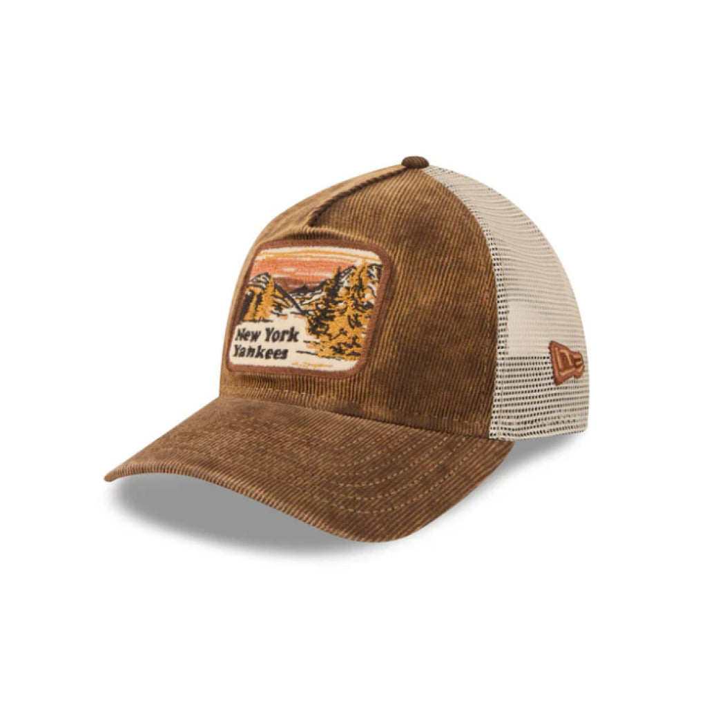 New York Yankees Vintage Landscape Brown 9TWENTY A-Frame Trucker Cap