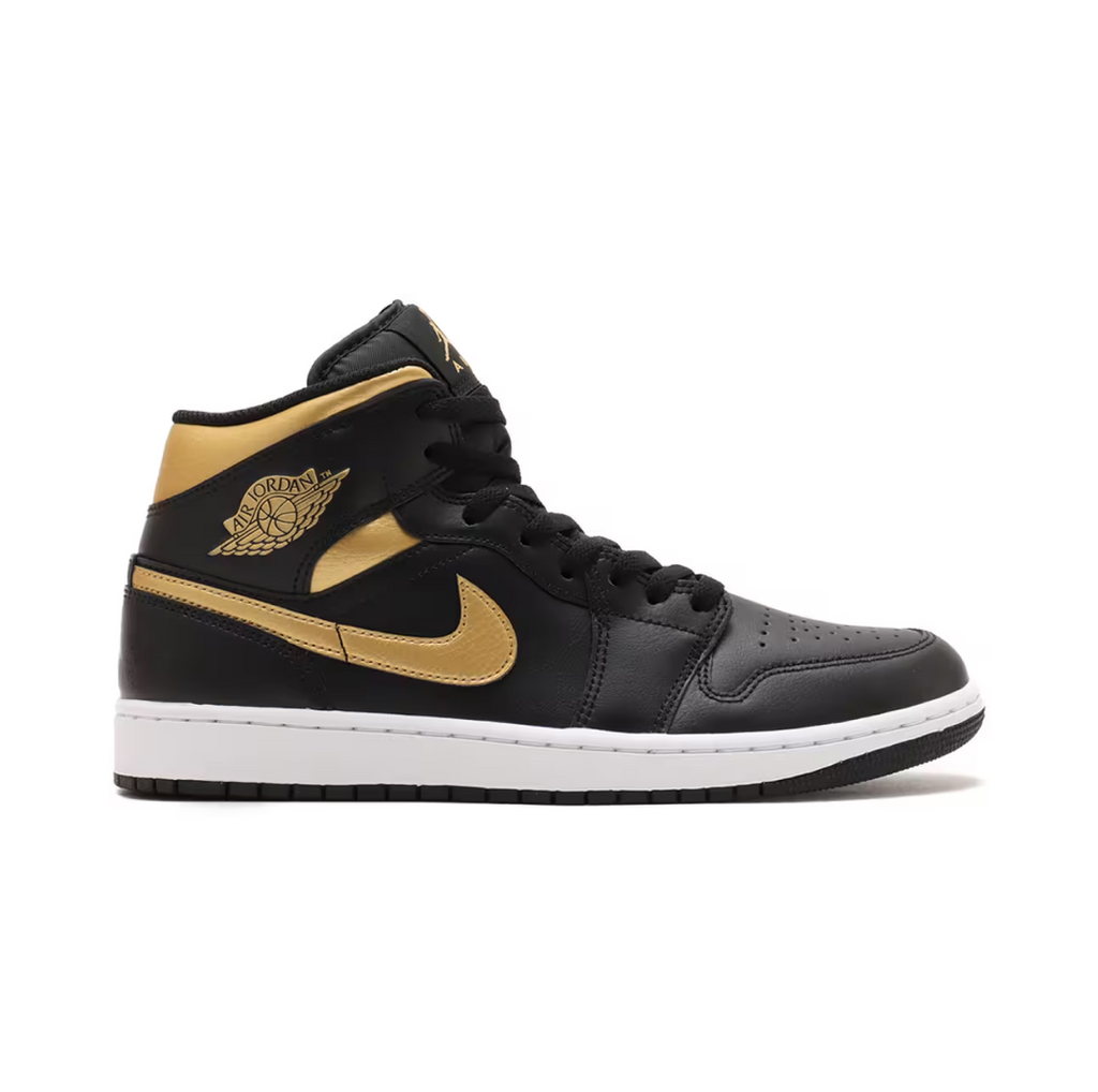 Air Jordan 1 Mid "Black Metallic Gold"