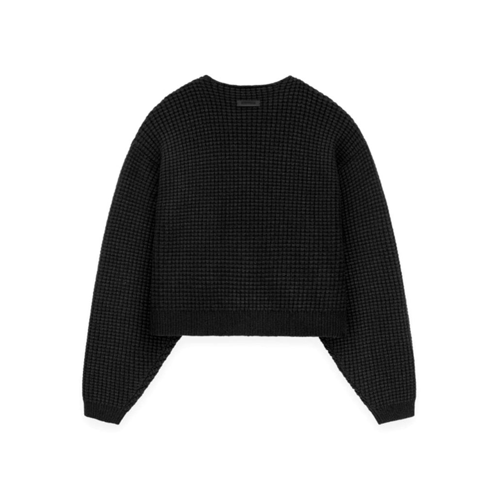 Fear Of God Essentials Waffle Crop Sweater Black