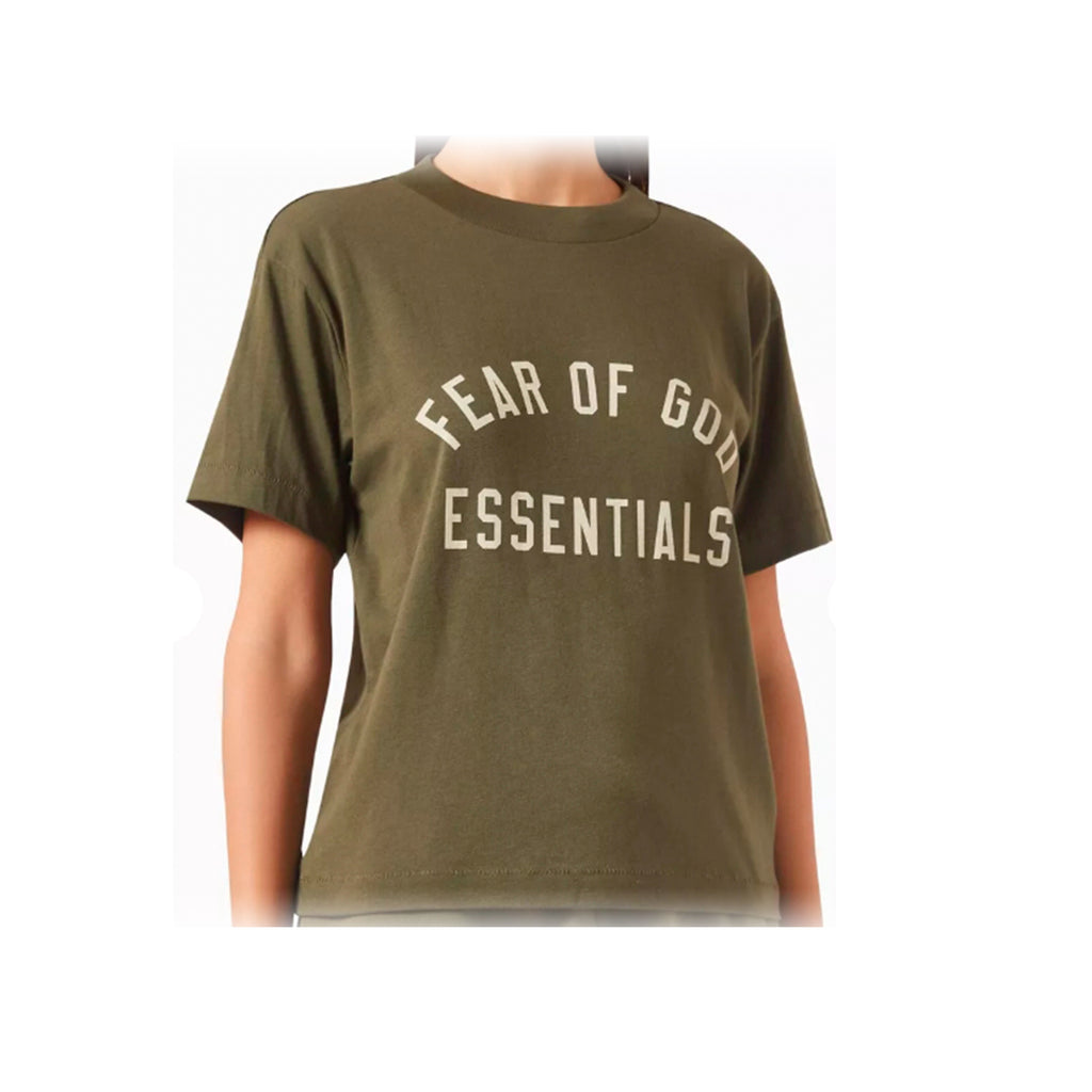 Fear Of God Essentials Crop T-Shirt Olive