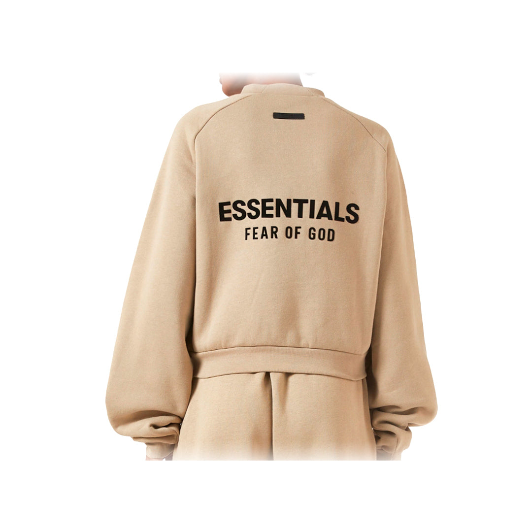 Fear Of God Essentials Crop Sweatshirt w Fleece Beige Black