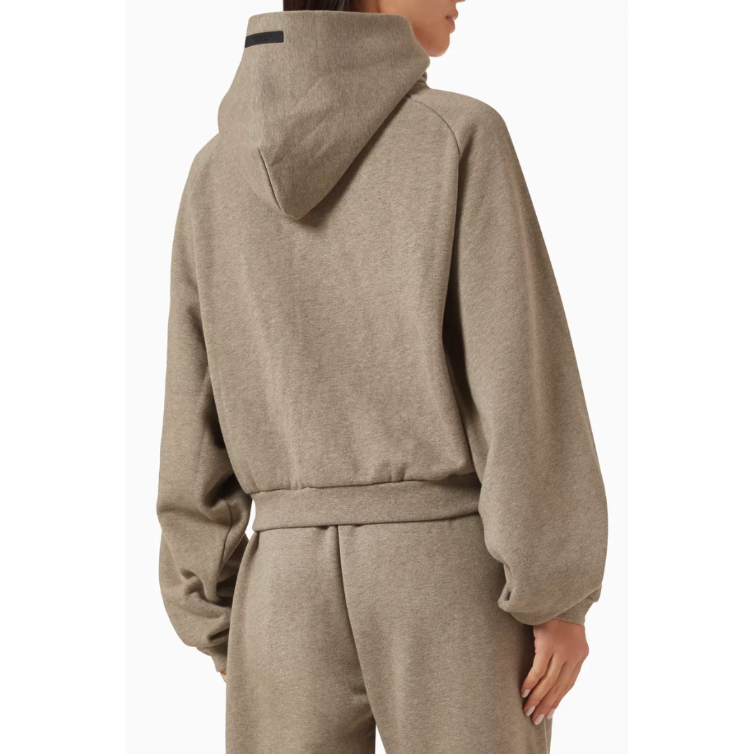 Fear Of God Essentials Crop Hoodie w Fleece Beige White