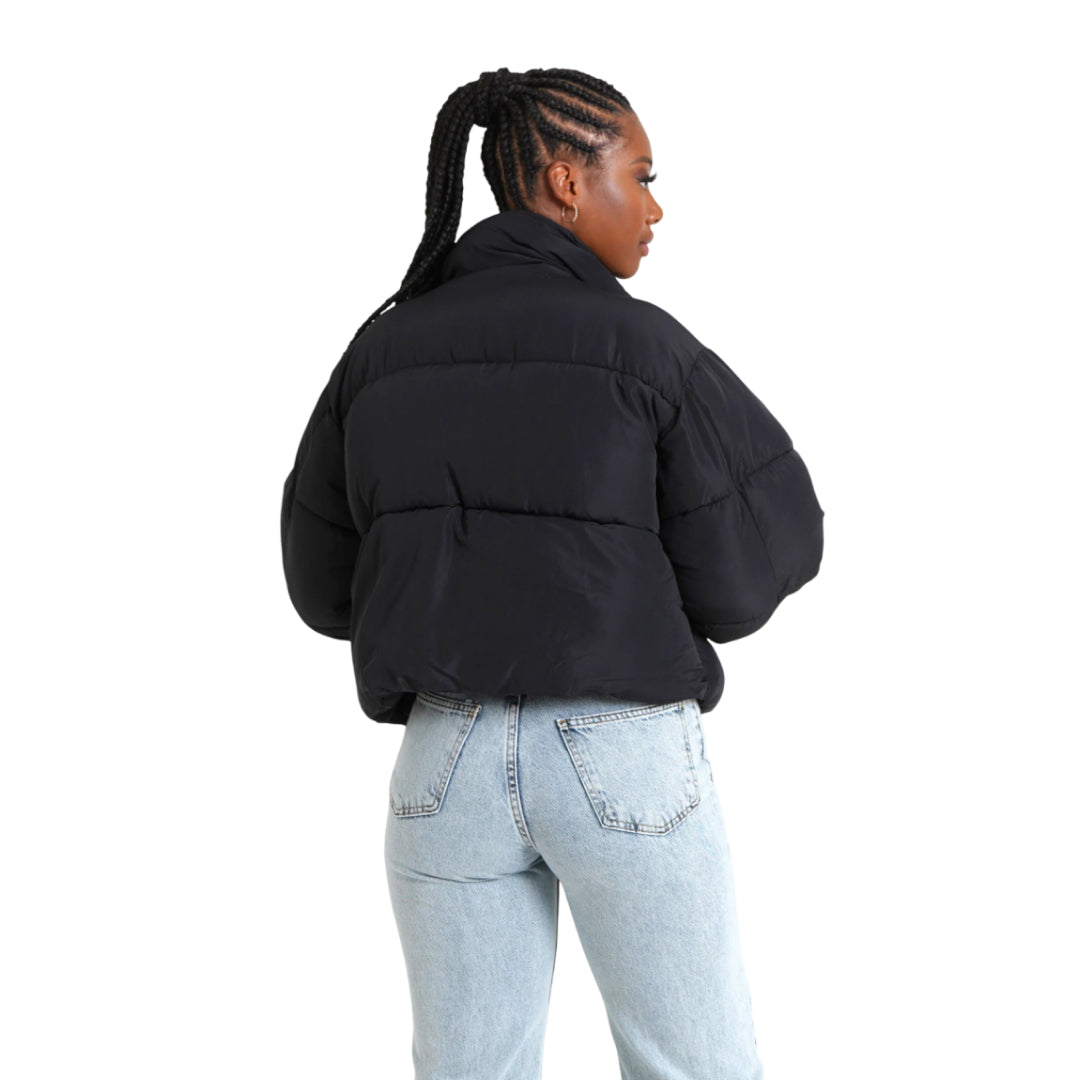Sixth June Crop Puffer Jacket Black