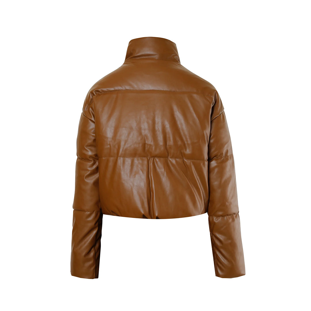 Sixth June Leather Puffer Jacket