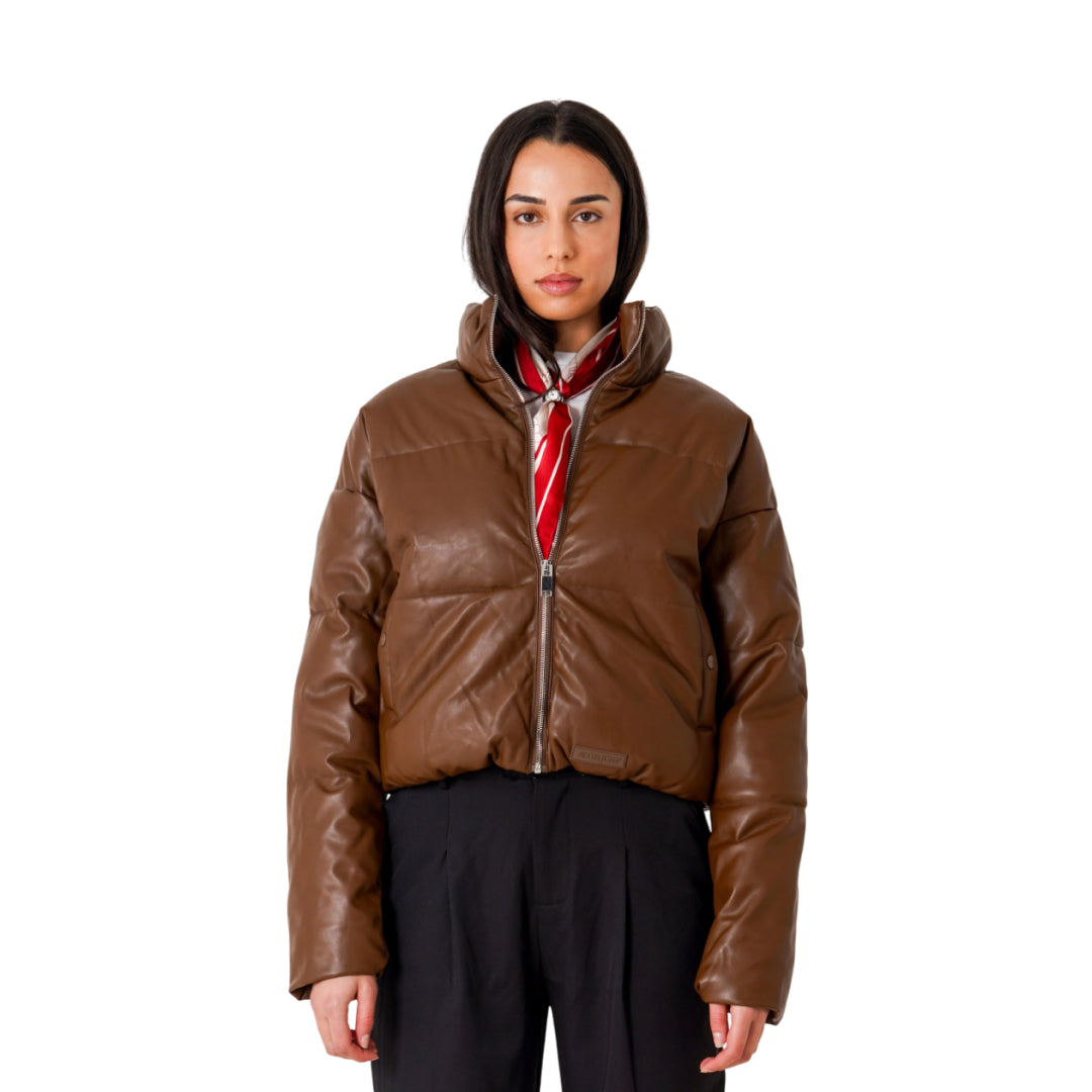 Sixth June Leather Puffer Jacket