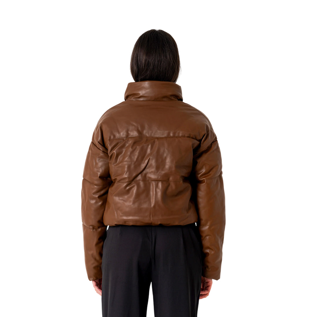 Sixth June Leather Puffer Jacket
