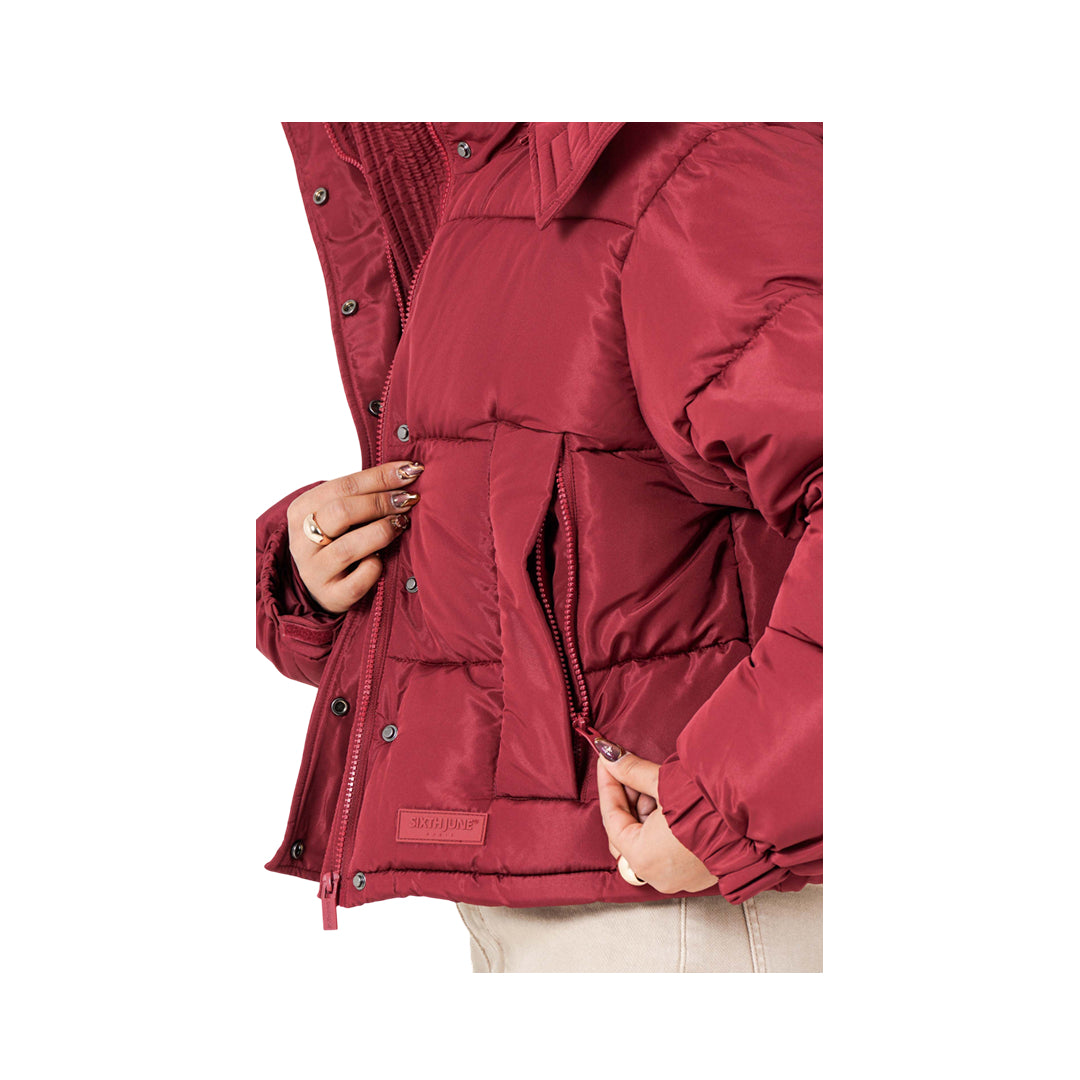 Sixth June Puffer Jacket Burgundy