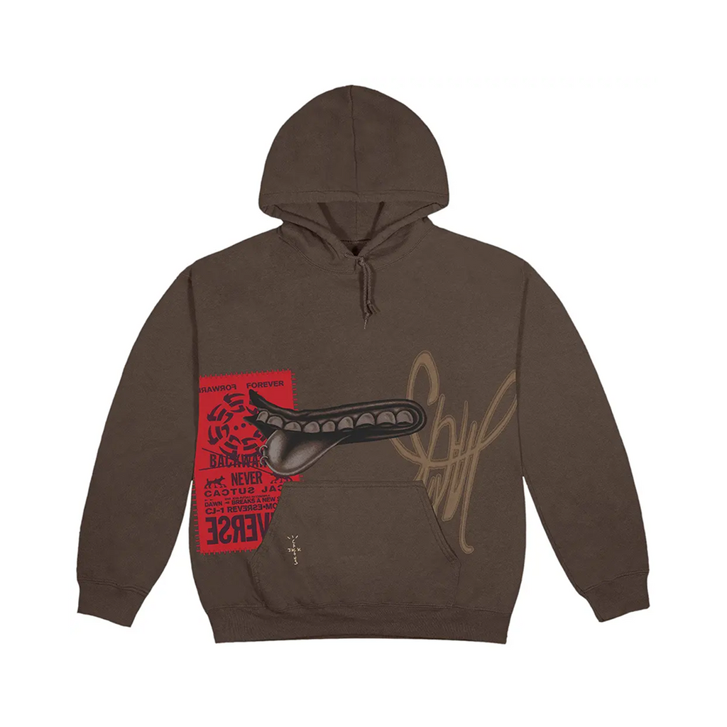 Cactus Jack Lip Hoodie Brown