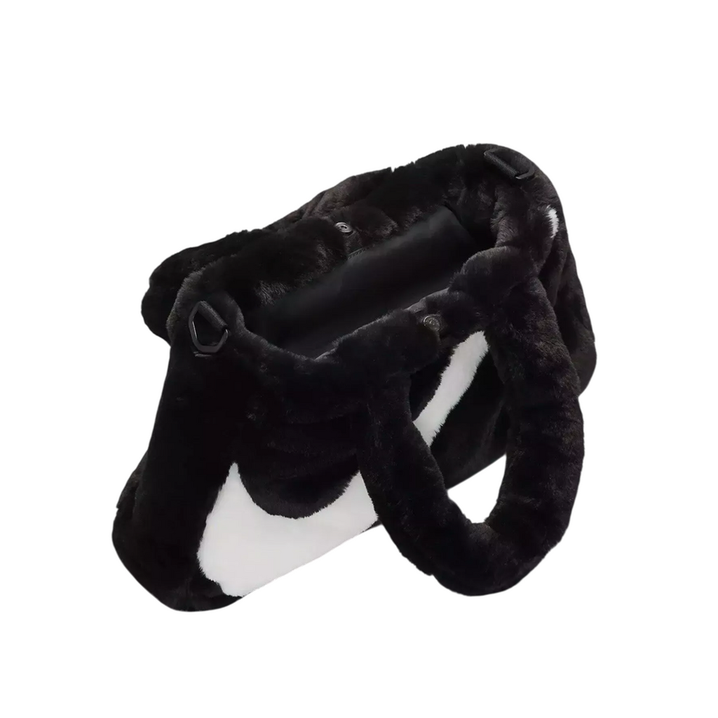 Nike Faux Fur Swoosh Bag Black White