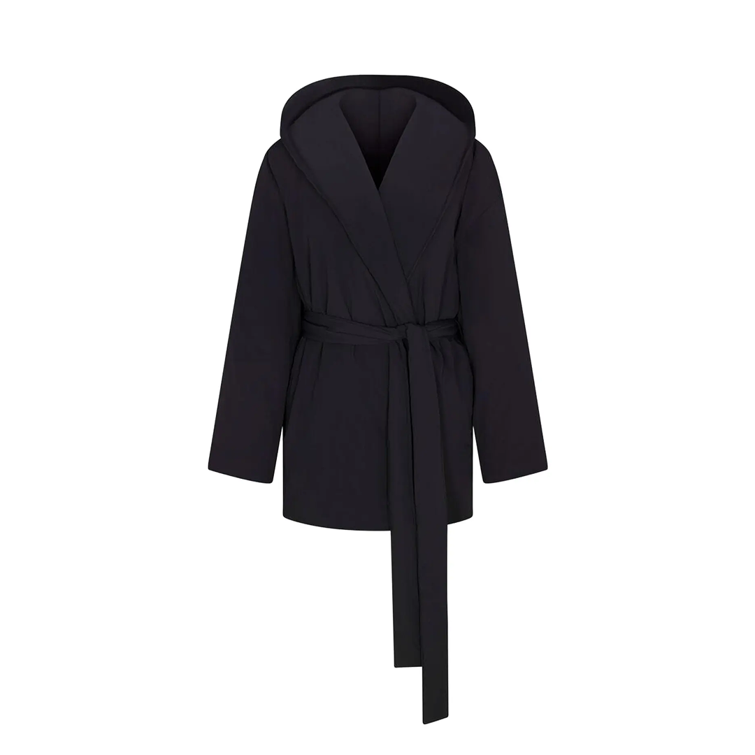 Nike SKIMS Woven Nylon Wrap Coat Obsidian/Obsidian